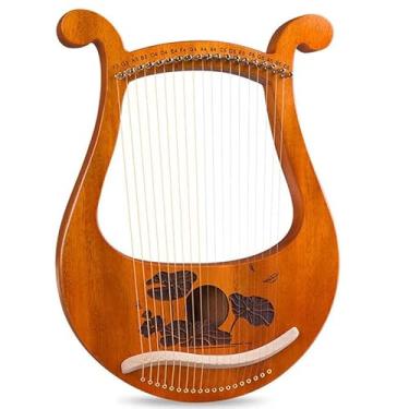 Imagem de Lyre Harp, Solid Mahogany Lyre Instrument, Portable 19 String Harp for Kids, Adults(Color:A,Size:)