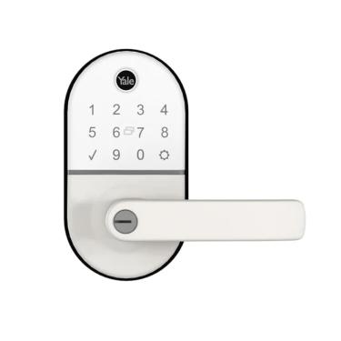 Imagem de Fechadura Digital Compact Branca com Maçaneta Yale