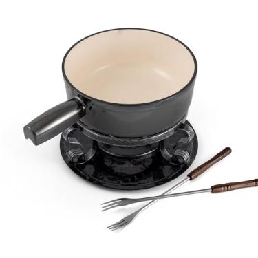 Imagem de Swissmar Conjunto de 9 Fondue de queijo Lugano em preto metálico