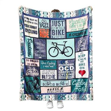 Imagem de Cobertor de bicicleta macio para sofá-cama, cobertor aconchegante de flanela de flanela de microfibra, presentes para amantes de ciclismo, crianças, meninos, meninas e adultos (Bike02, 150 cm x 200 cm