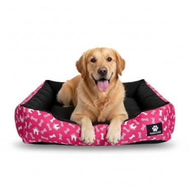 Imagem de Cama Pet Impermeável, Tecido Oxford Lavável, Grande 60x60cm, para Cães de Grande Porte, com Zíper, Enchimento em Espuma, Fêmea, Quadrada, Estampa Animal