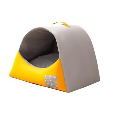 Imagem de Bothyi Cama portátil para cães e gatos, caverna para filhotes, almofada removível e aconchegante, cama macia para canil, cama para gatos, tery para cães de