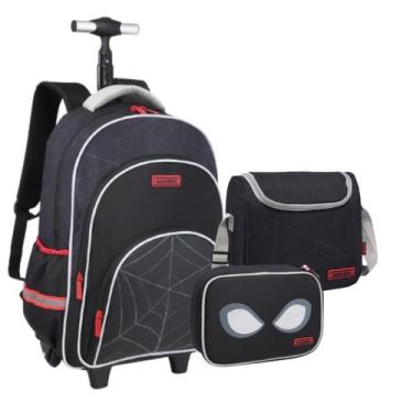Imagem de Mochila Rodinha Infantil Menino Kit 3 Peças Escolar Grande - D Present
