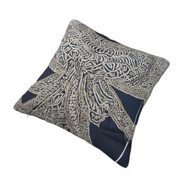 Imagem de Almofada quadrada decorativa azul abstrata - Design reversível, zíper oculto, poliéster macio para sofá, cama e carro - Hipoalergênico 56 x 56 cm