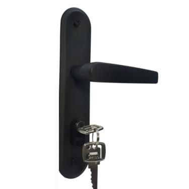 Imagem de Fechadura porta de madeira espelho inox preto Pado 401 40mm