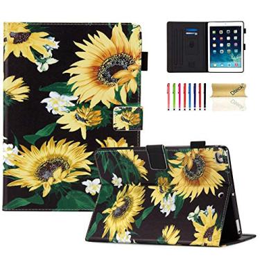 Imagem de Dteck Capa para iPad de 9,7 polegadas 2018, capa inteligente de couro PU com vários suportes para Apple iPad 6ª/5ª geração, iPad Air 1/2, girassol