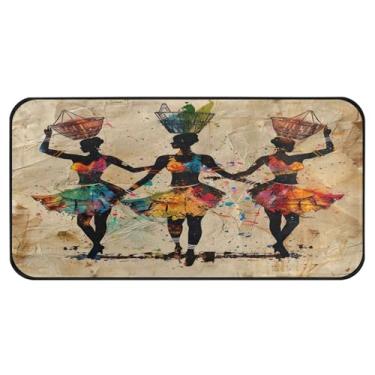 Imagem de STAYTOP Tapetes de cozinha de dança tribal americana, tapetes acolchoados antiderrapantes laváveis poliéster antifadiga conforto alpendre tapete de chão capacho decoração de casa de fazenda 39 × 20