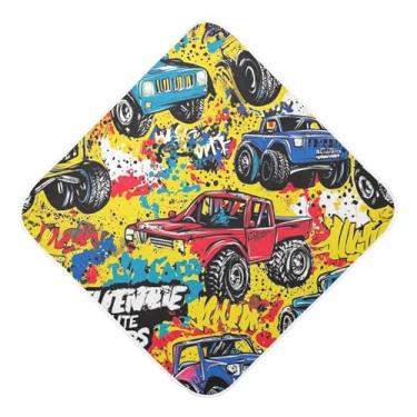 Imagem de STAYTOP Toalhas de bebê com capuz de musselina estilo grafite caminhão, toalha de banho super macia, toalhas de banho absorventes para banho recém-nascido unissex 76 x 76 cm
