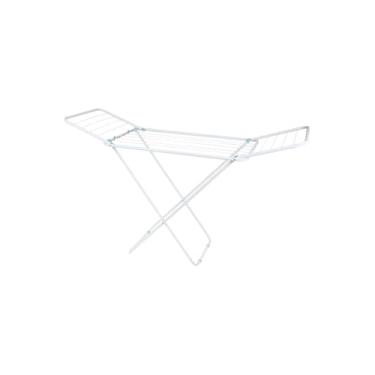 Imagem de Varal de Chão Retrátil Buenos Aires, Aço Branco, 95x133x53cm, Suporta 8kg, Compacto e Dobrável