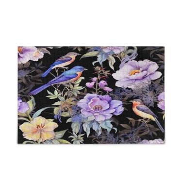 Imagem de WELLDAY Quebra-cabeça flores pássaros 1000 peças grande jogo de arte para adultos adolescentes