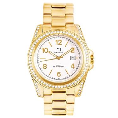 Imagem de Relógio Feminino Champion Ana Hickmann Analógico Dourado A Prova D'Água AH20159H Cristais Colar e Brincos