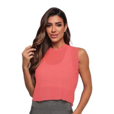 Imagem de Cropeed Regata Com Capuz Tule Moda Fitness Feminina-Feminino