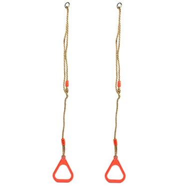 Imagem de Ymiko Conjunto de Ginástica Ajustável para Crianças Com Corda para Fitness e Exercícios, Anéis Suspensos Amarelos para Brincadeiras e Esportes (#2)