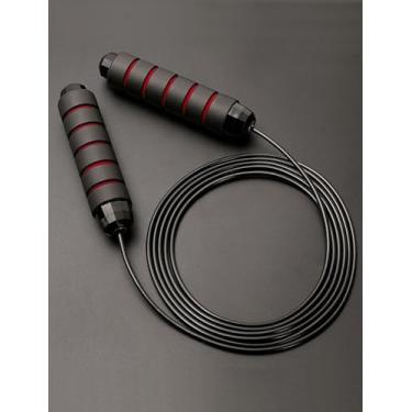 Imagem de Corda de pular para mulheres e homens, velocidade rápida sem embaraço, com rolamentos de esferas de aço ajustável com alças de espuma para equipamentos de treino, academia, academia, exercício, corpo