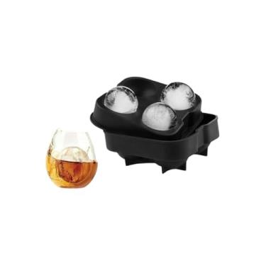 Imagem de Forma de Gelo 4 Esferas Grandes, Plástico, 23cm x 6,5cm, Redonda, 8cm Diâmetro por Esfera