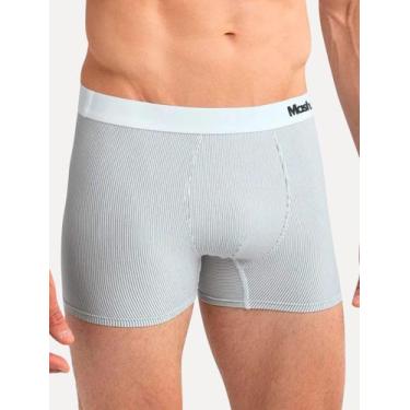 Imagem de Cueca Mash Boxer Microfibra Risca de Giz Branca Tamanho:L/G, L/G