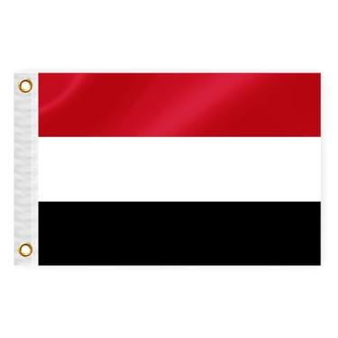 Imagem de Bandeira náutica de barco do Iêmen 30,5 x 45,7 cm bandeira marinha iemenita dupla face nylon pequeno iate vela pontão ATV bicicleta caminhão motocicleta bandeira com 2 ilhós de latão