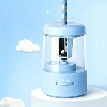 Imagem de Apontador de lápis elétrico, apontador portátil pequeno alimentado por bateria para crianças, afiação rápida, adequado para nº 2/colorido (6-8 mm), escola/sala de aula/escritório/casa (bateria não