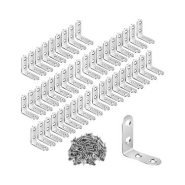 Imagem de Suportes Em L De Aço Inoxidável Preto 30 50pcs Braçadeiras De Canto Em