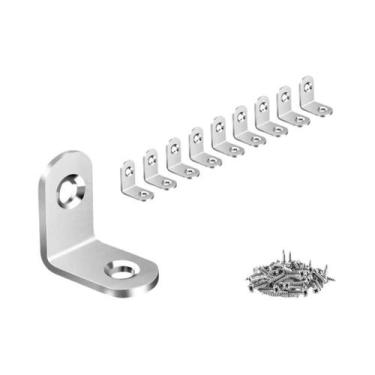 Imagem de Suportes Em L De Aço Inoxidável Preto 30 50pcs Braçadeiras De Canto Em