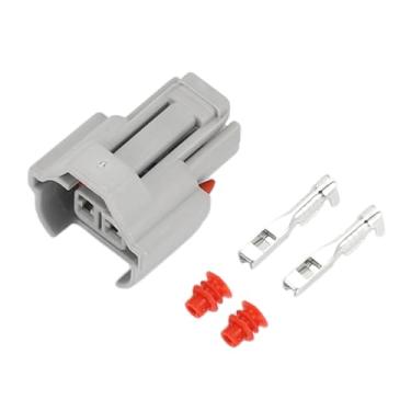 Imagem de Partuto Plugue de conector de injetor de combustível de 2 pinos - Conector terminal de fio fêmea de carro - para Hyundai Elantra Sonata Santa Fe plástico cinza - 1 conjunto