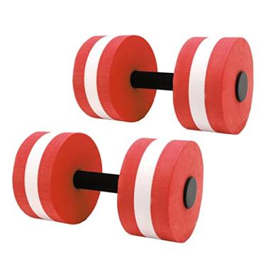 Imagem de Alomejor Dumbbell Definir Equipamento de Treino Exercício Dumbbell para Mulheres Pesos de água para Piscina Yoga Pilates Equipamento Barras de Mão Conjunto de 2 (Vermelho)