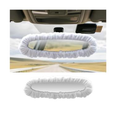 Imagem de Osilly Capa de espelho retrovisor de carro, macio de pelúcia elástico, confortável, protetor de espelho retrovisor, acessórios de decoração de interiores automotivos, universal para caminhão
