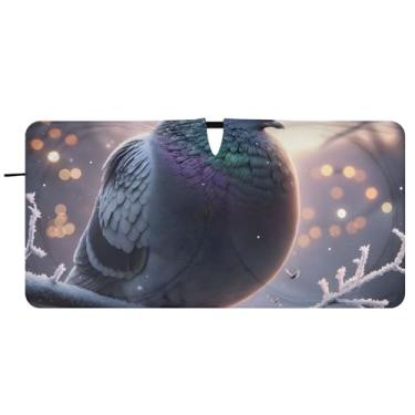 Imagem de Para-brisa de carro engraçado pombo de Natal personalizado sombra de sol engraçado dobrável caminhão carro persianas para janelas dianteiras automotivas, 76 cm x 149 cm