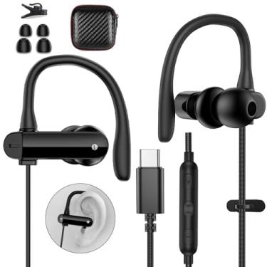 Imagem de Fones de ouvido USB C para iPad 10ª geração 11ª geração A16 USB tipo C Fones de ouvido com fio para iPhone 15 16 Pro Galaxy S25 S21 com microfone, controle de volume, fone de ouvido esportivo