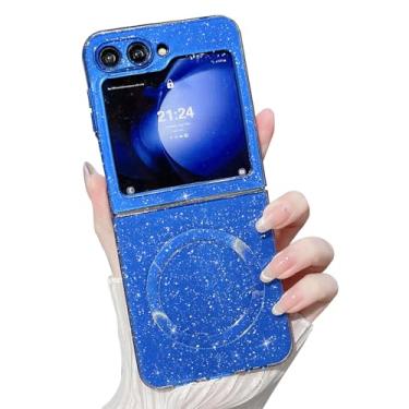 Imagem de MINSCOSE Capa de celular magnética neon para Samsung Galaxy Z Flip 5 [compatível com Magsafe], linda capa brilhante com glitter, fina, à prova de choque, para mulheres e meninas, para Samsung Flip 5