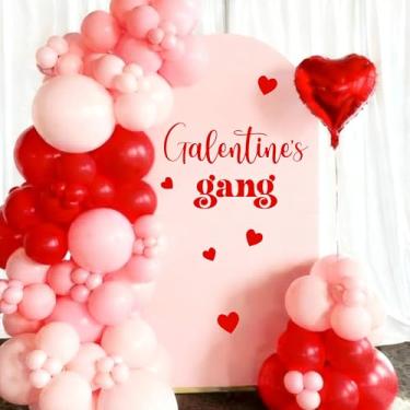 Imagem de JarThenaAMCS Adesivo de parede Galentines Gang Sign for Backdrop Happy Galentine's Day Party Decal for Women Friends Ladies Party Balloon Arch Backdrop Photo Props