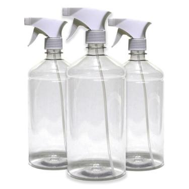 Imagem de 3 Frasco Borrifador Spray 1000ml Cilíndrico Gatilho - Idealiza
