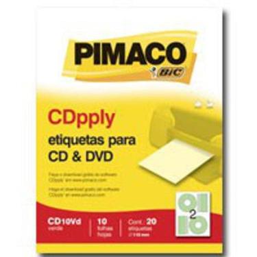 Imagem de Etiqueta para cd e dvd verde 20 etiquetas 10 folhas