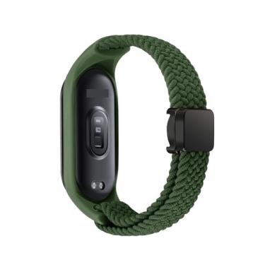 Imagem de AMSOH Pulseira trançada para Xiaomi Mi Band 8 pulseira elástica de nylon solo com fivela magnética para relógio Miband 8 NFC, For Miband 7 6 5 4 3, Ágata