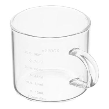 Imagem de PRETYZOOM Copo medidor de leite com alto teor de borossilicato com alça de vidro expresso resistente ao calor para café, 1 peça