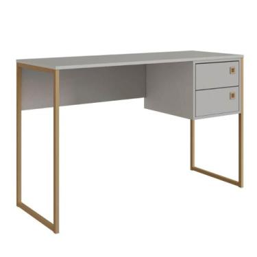 Imagem de Escrivaninha com 2 Gavetas Industrial P1012 Arena Dourado Home Office 