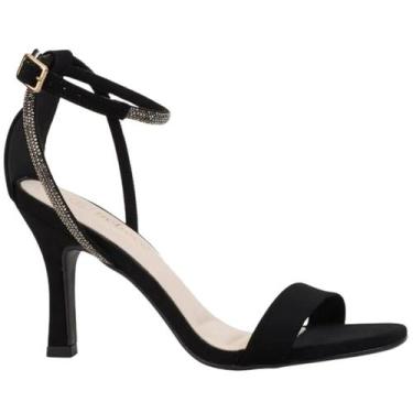Imagem de Sandália bebecê salto fino strass t7539-467, Preto, 38
