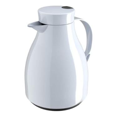 Imagem de Garrafa térmica com botão de pressão de 500 ml para chá e café, adequada para uso diário (Branca)