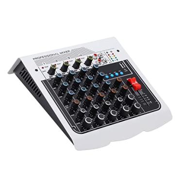 Imagem de KIMISS Mixer de áudio de 6 Canais Com Múltiplas Interfaces e Display LCD para karaokê Doméstico, Webcasting, Gravação de Música e Muito Mais