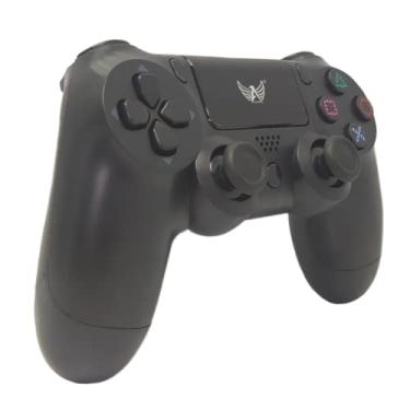 Imagem de Controle Gamer com Fio para PS4, Cabo USB 2 Metros, Dupla Vibração, Preto, Compatível com Computador PC