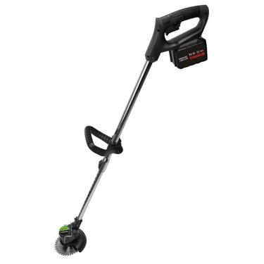 Imagem de Cortador de grama elétrico, comedor de ervas daninhas elétrico, cortador de grama elétrico de 21 V, cortador de grama elétrico, cortador de grama, matador de ervas daninhas com rodas (bateria vermel