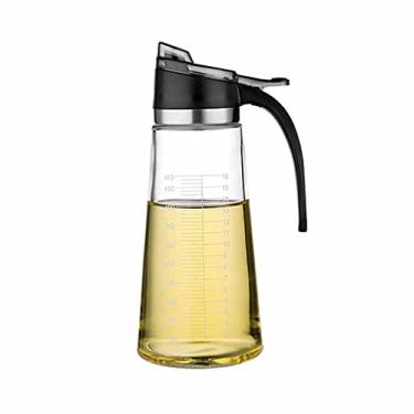 Imagem de Garrafa de azeite de oliva de vidro reforçado Premium 500 ml Recipiente de vinagre de cozinha Garrafa de molho de soja Garrafa de armazenamento de vinagre de vidro moderna (Cor: A) (D)