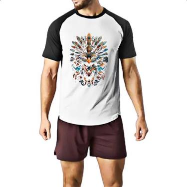 Imagem de Camiseta Raglan Coruja Elementos Indigenas - Elemento Indígena, G