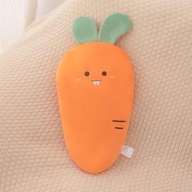 Imagem de MEAJOIN Almofadas decorativas de cenoura, fofas, macias e vegetais, almofada de pelúcia macia, para decoração de casa (laranja)