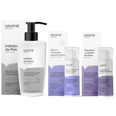 Imagem de Labotrat Kit Trio Clareador e Inibidor de Pelos, Sérum Clareador Axila e Virilha com Nano Ácido e Vitamina B3, Inibidor de Pelos Facial e Corporal 140ml, 3 Peças