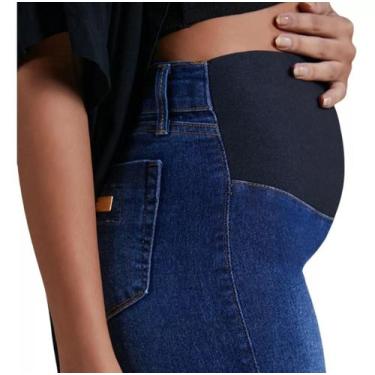 Imagem de Calça Para Gestante Jeans Com Elástico Grávida Com Lycra - Max Denim, 