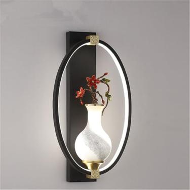 Imagem de OUFULA Contemporânea Lâmpada de parede LED Chinês Criativo Sala Quarto Estudo Villa Hotel Casa de Chá Corredor Escadas Luz (Estilo 12)