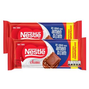 Imagem de Kit 2 Chocolate Nestlé Classic ao Leite com Amendoim 150g