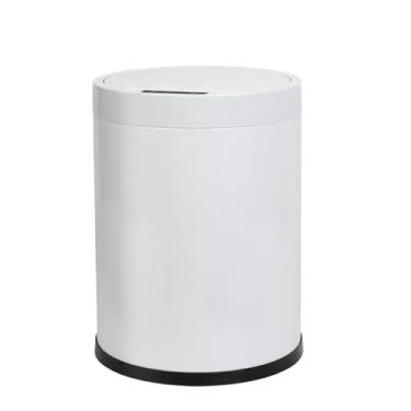 Imagem de KEG801302 Caixote do lixo novo estilo chinês sensor inteligente lixeira com tampa casa sala de estar grão de madeira quarto alto valor escritório luz luxo luxo luxo latas de lixo lixo cozinha lixo