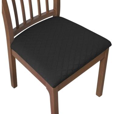 Imagem de Conjunto de 4 Cadeira Stretch Jacquard Laváveis para Cadeiras Parsons Sala Jantar Eventos Internos Banquete Festa Casamento